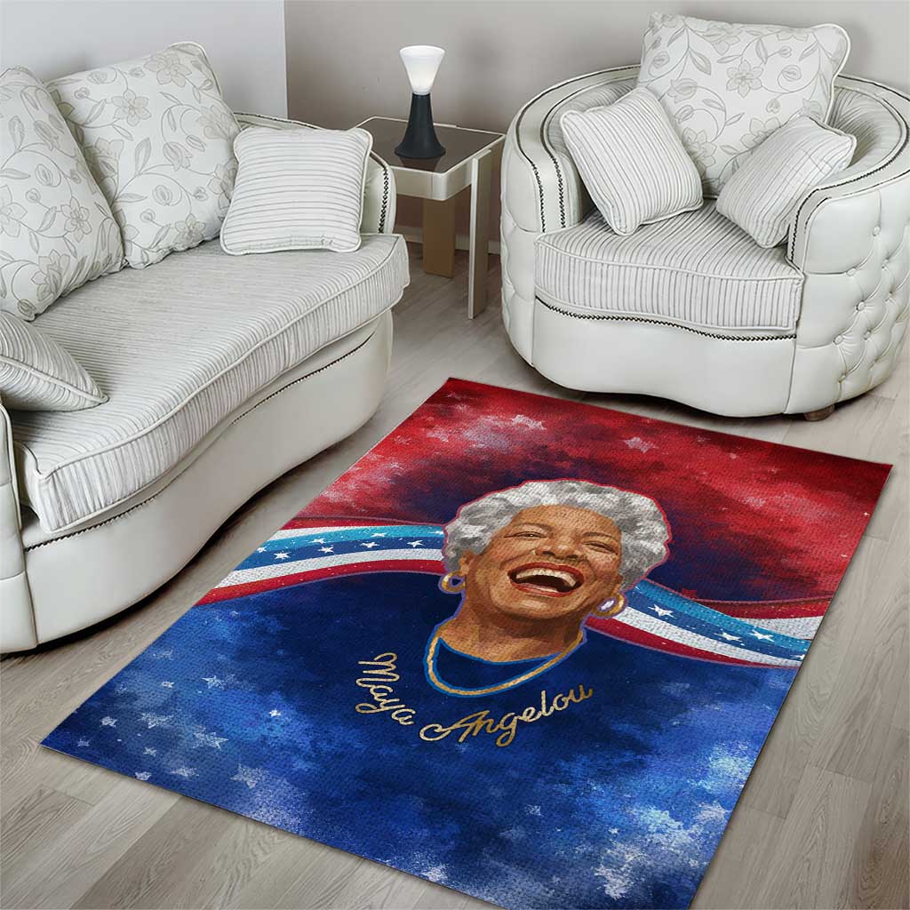 Maya Angelou Area Rug Inspirational Life Mission Quote Celebration of Joy Passion and Compassion - Wonder Print Shop