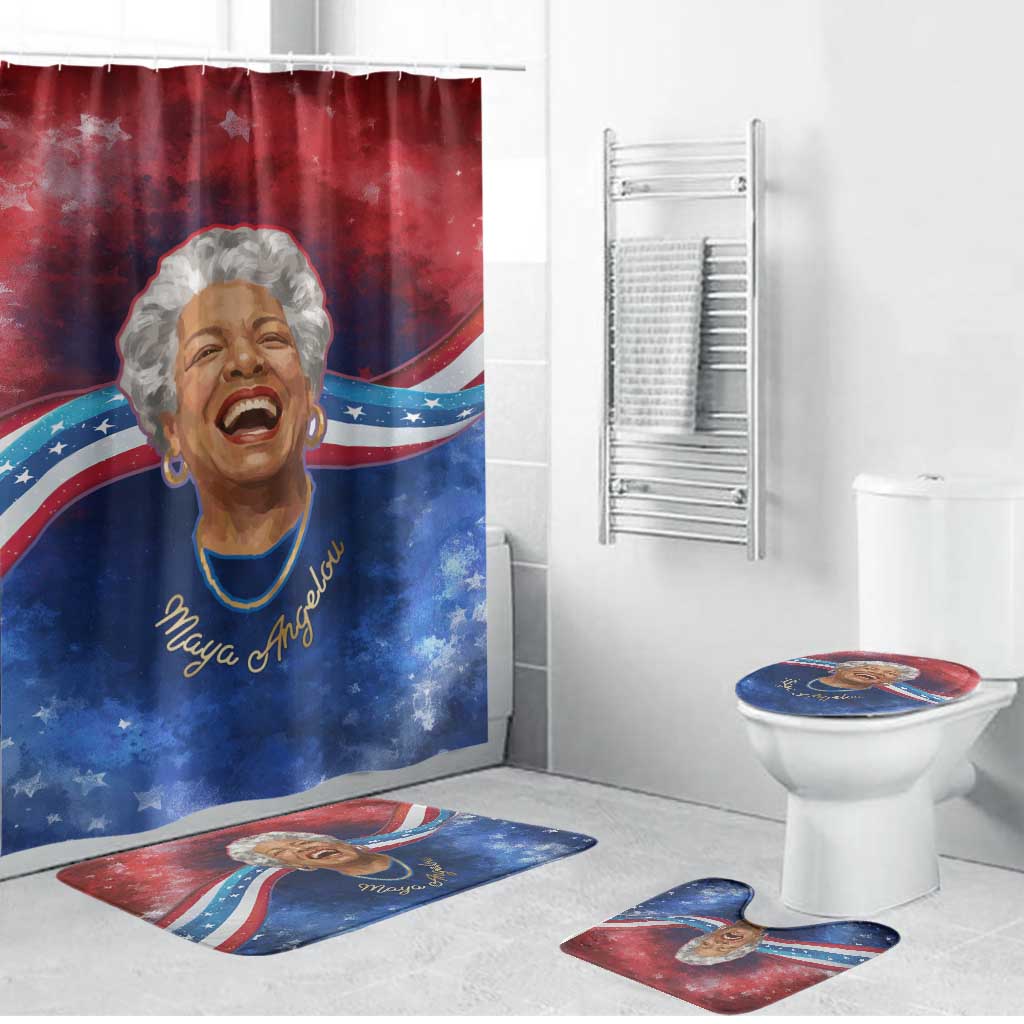 Maya Angelou Bathroom Set Inspirational Life Mission Quote Celebration of Joy Passion and Compassion - Wonder Print Shop