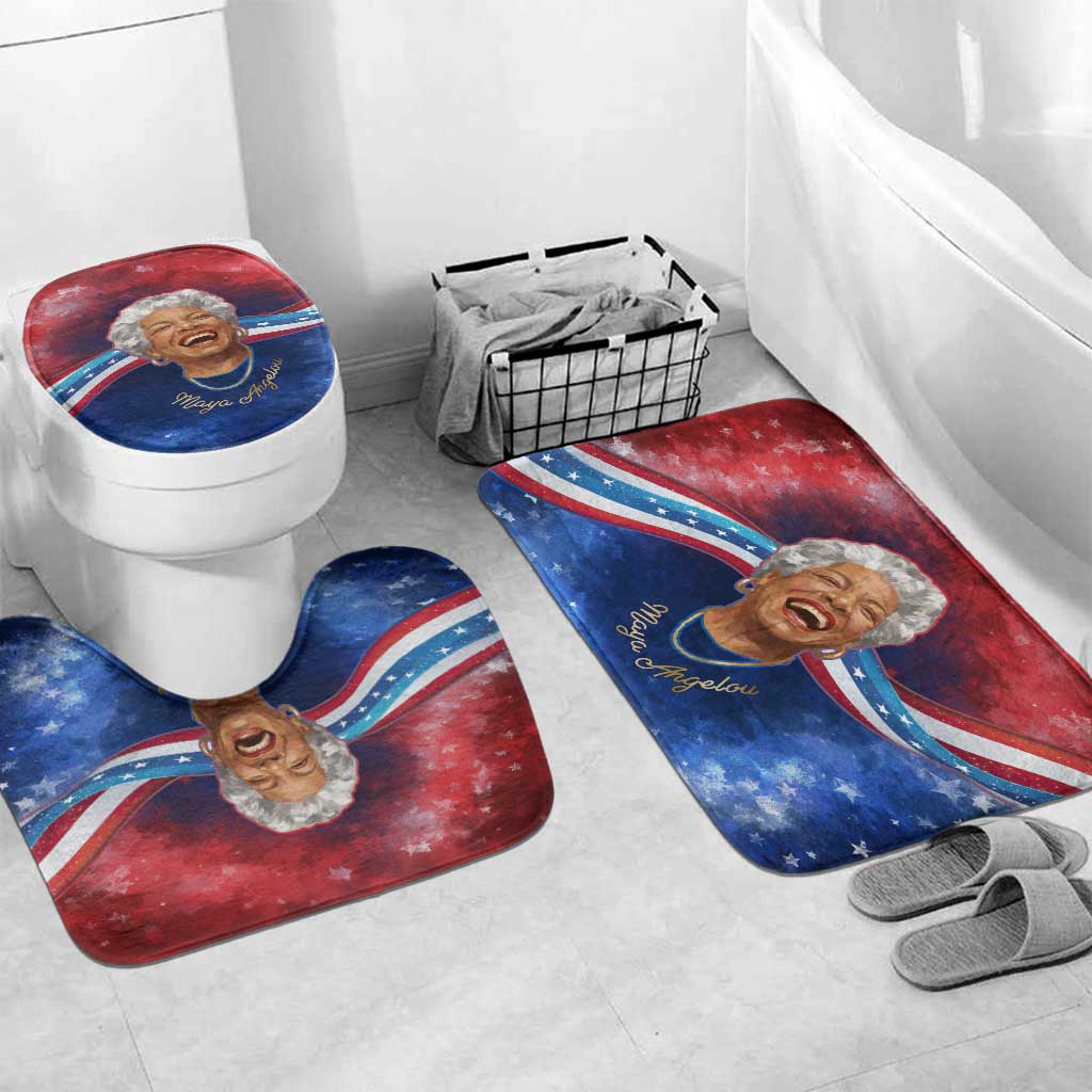 Maya Angelou Bathroom Set Inspirational Life Mission Quote Celebration of Joy Passion and Compassion - Wonder Print Shop