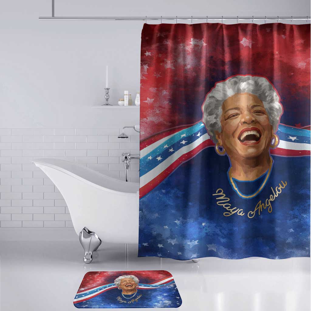 Maya Angelou Bathroom Set Inspirational Life Mission Quote Celebration of Joy Passion and Compassion - Wonder Print Shop