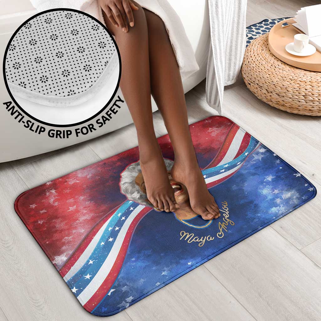 Maya Angelou Bathroom Set Inspirational Life Mission Quote Celebration of Joy Passion and Compassion - Wonder Print Shop