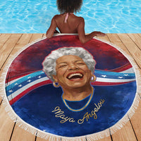 Maya Angelou Beach Blanket Inspirational Life Mission Quote Celebration of Joy Passion and Compassion - Wonder Print Shop