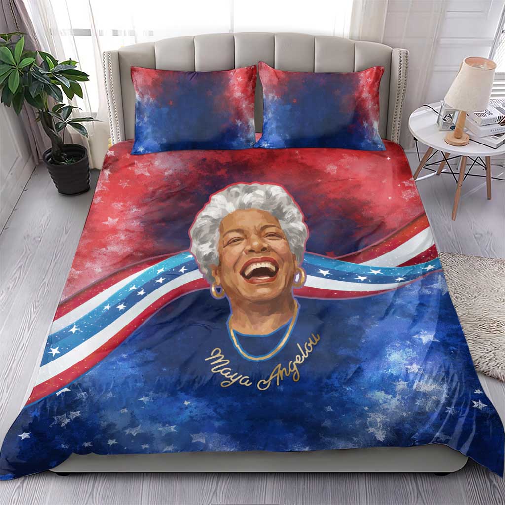 Maya Angelou Bedding Set Inspirational Life Mission Quote Celebration of Joy Passion and Compassion - Wonder Print Shop