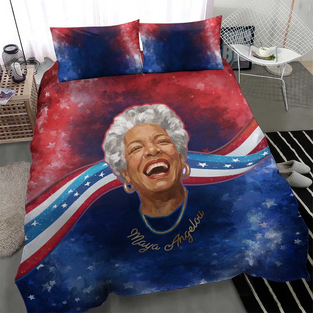 Maya Angelou Bedding Set Inspirational Life Mission Quote Celebration of Joy Passion and Compassion - Wonder Print Shop