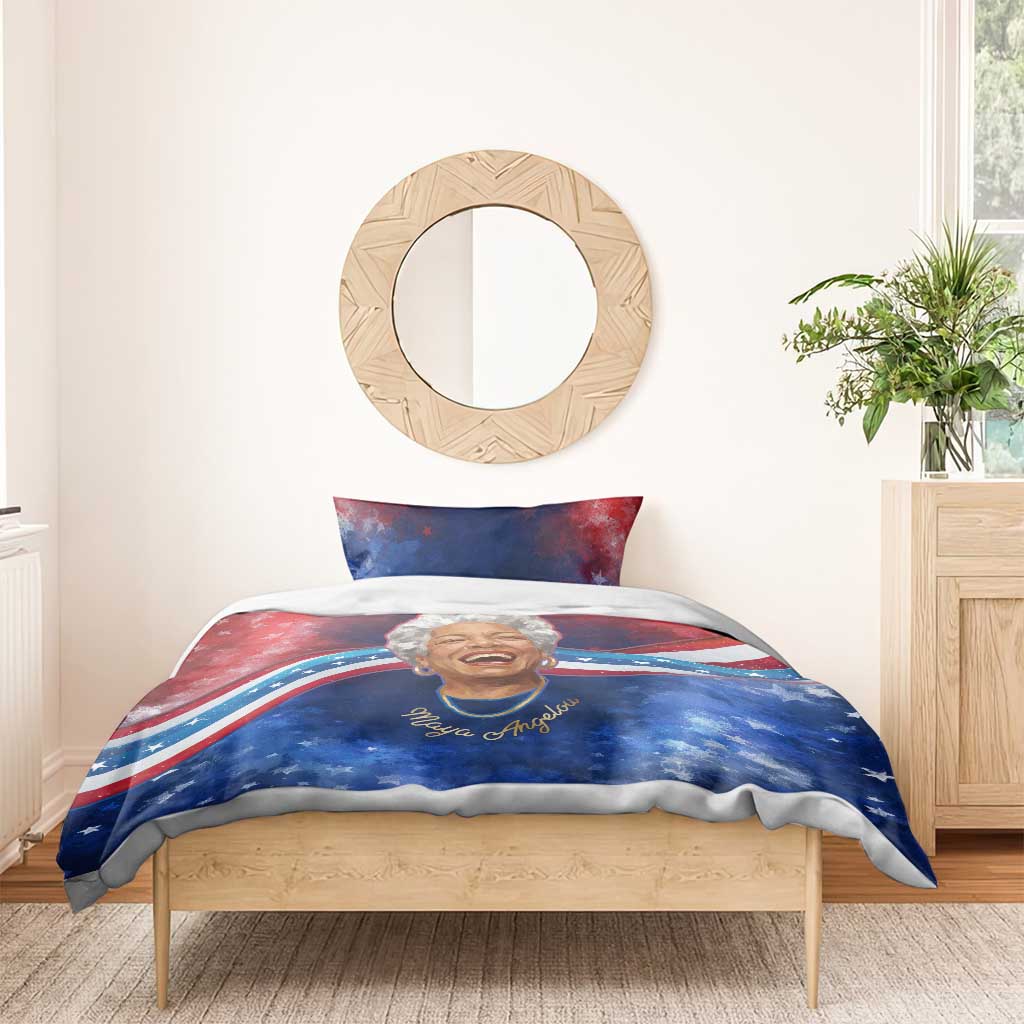 Maya Angelou Bedding Set Inspirational Life Mission Quote Celebration of Joy Passion and Compassion - Wonder Print Shop