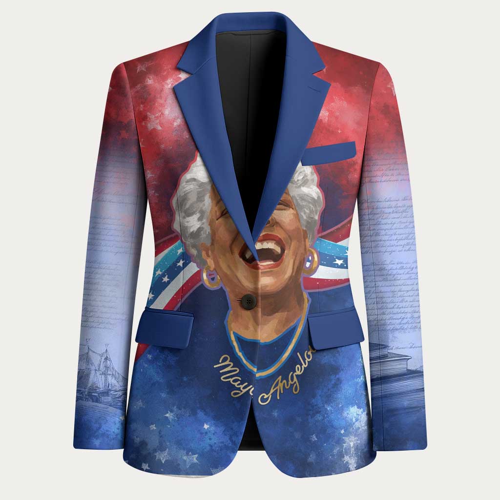 Maya Angelou Blazer Inspirational Life Mission Quote Celebration of Joy Passion and Compassion - Wonder Print Shop