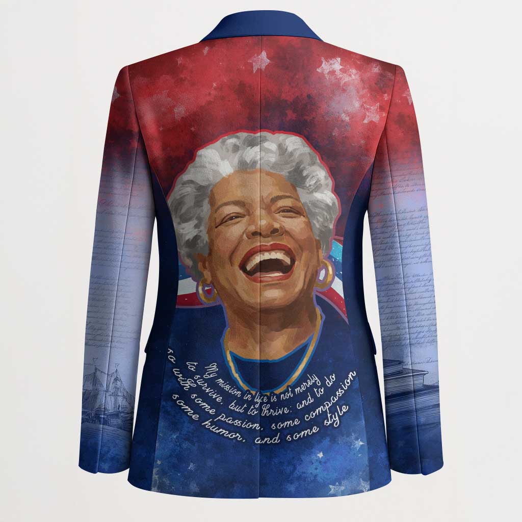 Maya Angelou Blazer Inspirational Life Mission Quote Celebration of Joy Passion and Compassion - Wonder Print Shop