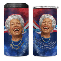 Maya Angelou 4 in 1 Can Cooler Tumbler Inspirational Life Mission Quote Celebration of Joy Passion and Compassion - Wonder Print Shop