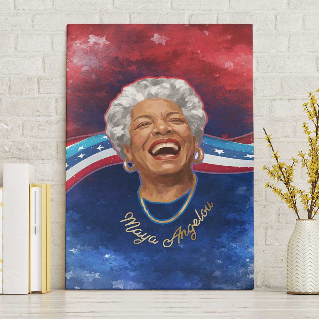 Maya Angelou Canvas Wall Art Inspirational Life Mission Quote Celebration of Joy Passion and Compassion - Wonder Print Shop
