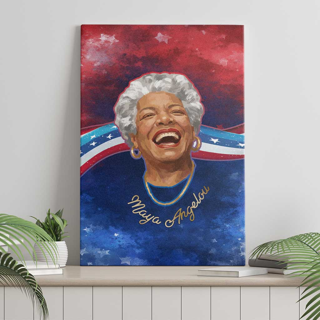 Maya Angelou Canvas Wall Art Inspirational Life Mission Quote Celebration of Joy Passion and Compassion - Wonder Print Shop