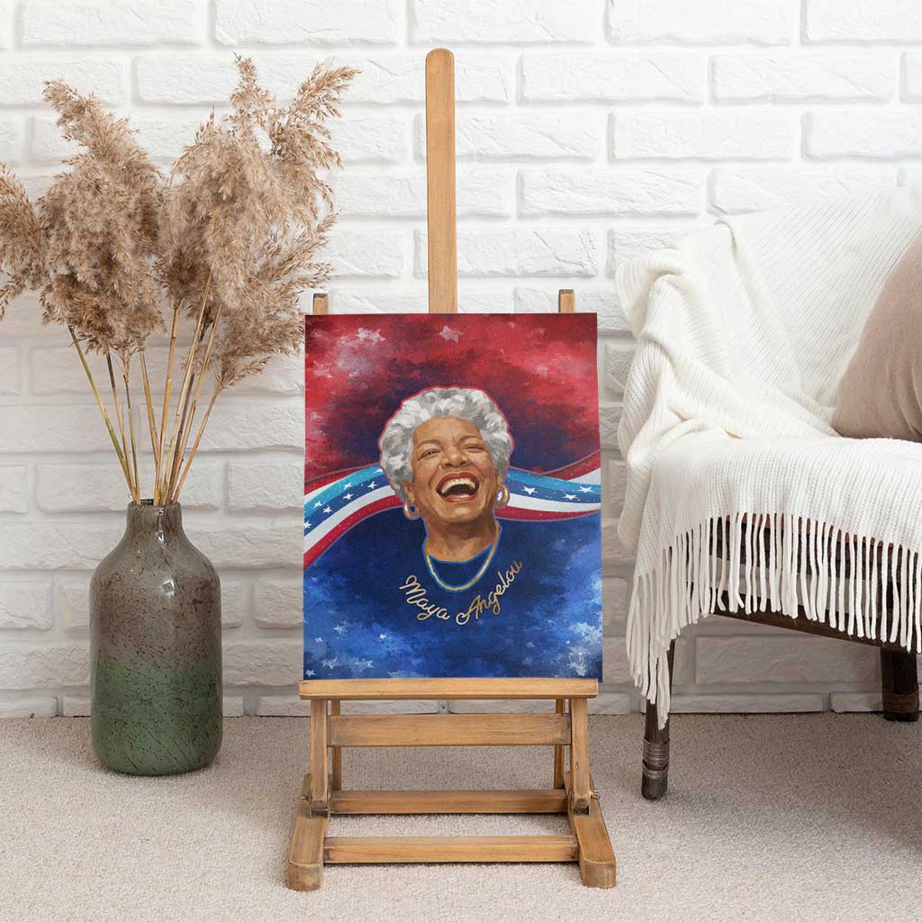 Maya Angelou Canvas Wall Art Inspirational Life Mission Quote Celebration of Joy Passion and Compassion - Wonder Print Shop