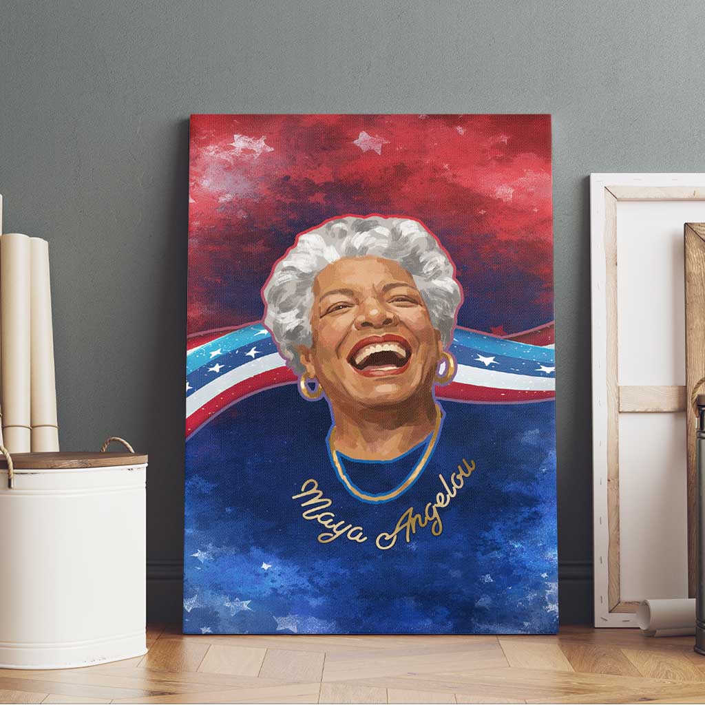 Maya Angelou Canvas Wall Art Inspirational Life Mission Quote Celebration of Joy Passion and Compassion - Wonder Print Shop