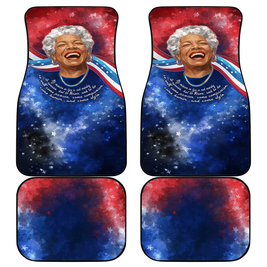 Maya Angelou Car Mats Inspirational Life Mission Quote Celebration of Joy Passion and Compassion - Wonder Print Shop