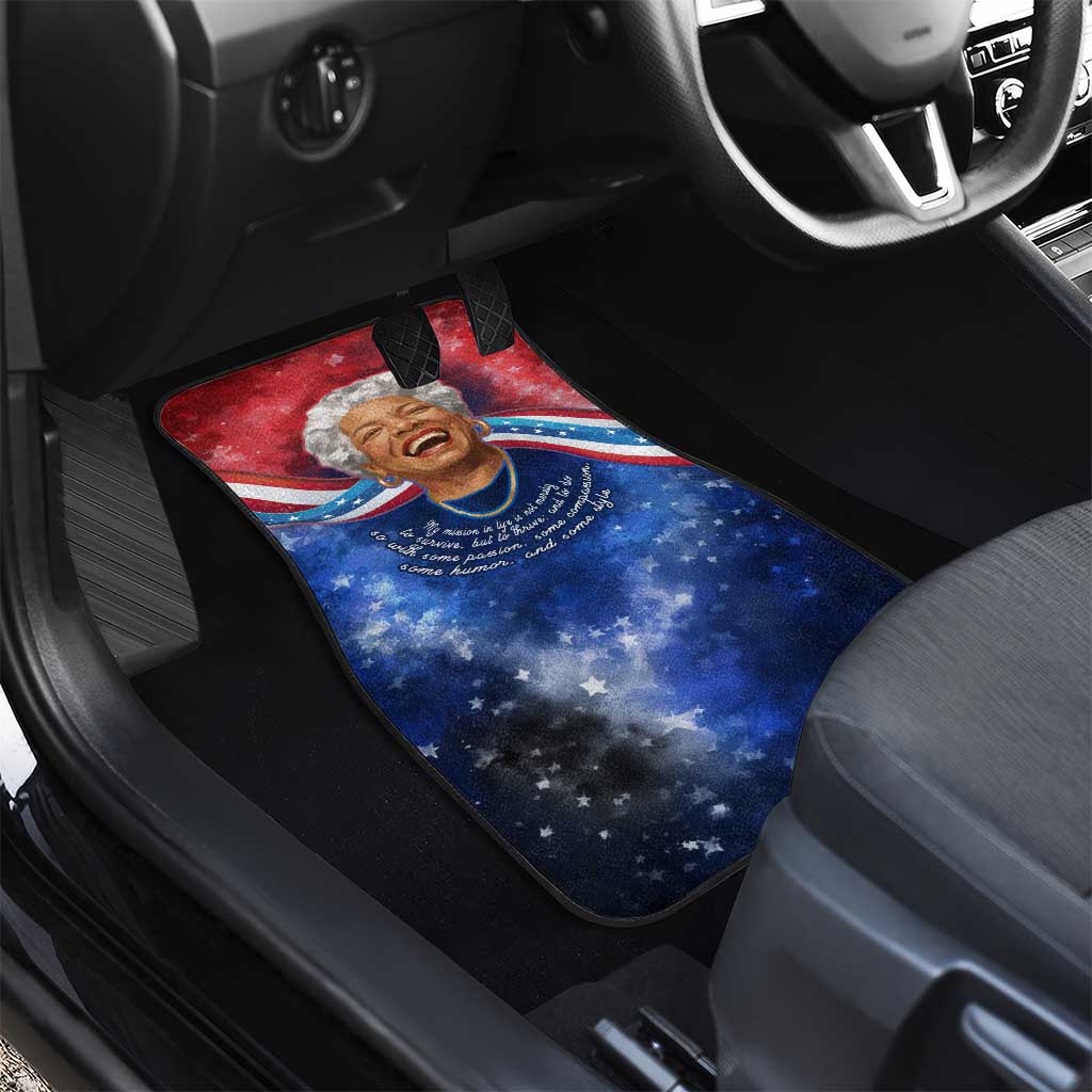 Maya Angelou Car Mats Inspirational Life Mission Quote Celebration of Joy Passion and Compassion - Wonder Print Shop