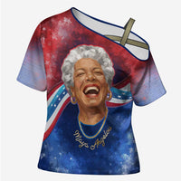 Maya Angelou Cross Shoulder Shirt Inspirational Life Mission Quote Celebration of Joy Passion and Compassion - Wonder Print Shop