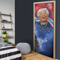 Maya Angelou Door Cover Inspirational Life Mission Quote Celebration of Joy Passion and Compassion - Wonder Print Shop
