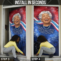 Maya Angelou Door Cover Inspirational Life Mission Quote Celebration of Joy Passion and Compassion - Wonder Print Shop