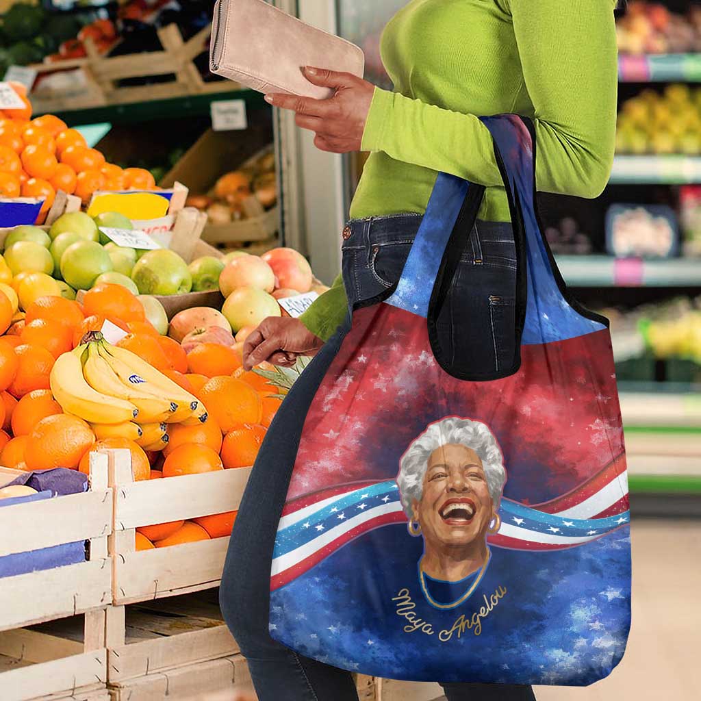Maya Angelou Grocery Bag Inspirational Life Mission Quote Celebration of Joy Passion and Compassion - Wonder Print Shop