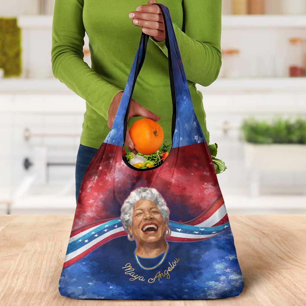 Maya Angelou Grocery Bag Inspirational Life Mission Quote Celebration of Joy Passion and Compassion - Wonder Print Shop