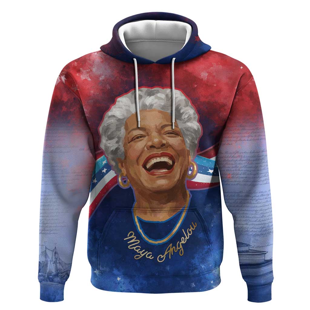 Maya Angelou Hoodie Inspirational Life Mission Quote Celebration of Joy Passion and Compassion - Wonder Print Shop