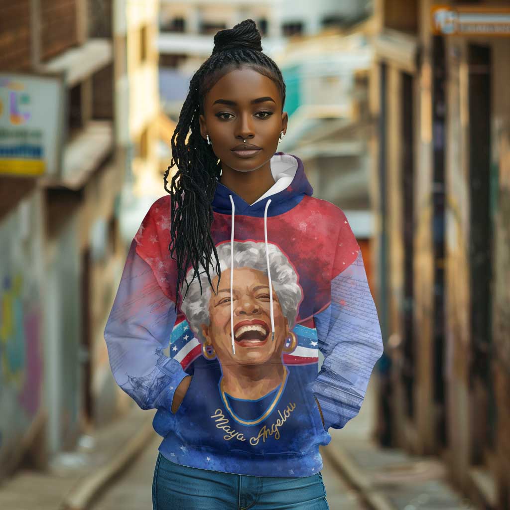 Maya Angelou Hoodie Inspirational Life Mission Quote Celebration of Joy Passion and Compassion - Wonder Print Shop