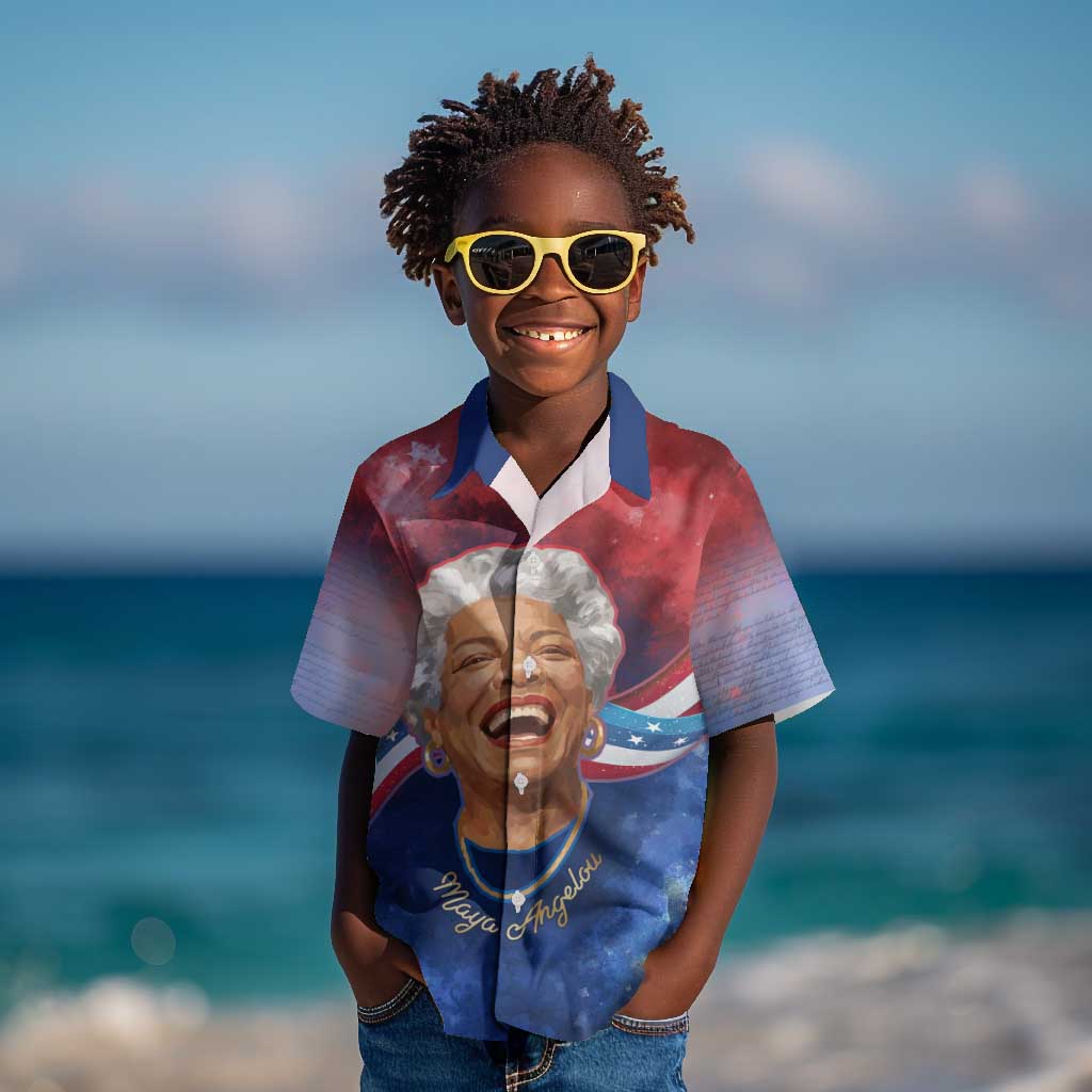Maya Angelou Kid Hawaiian Shirt Inspirational Life Mission Quote Celebration of Joy Passion and Compassion - Wonder Print Shop