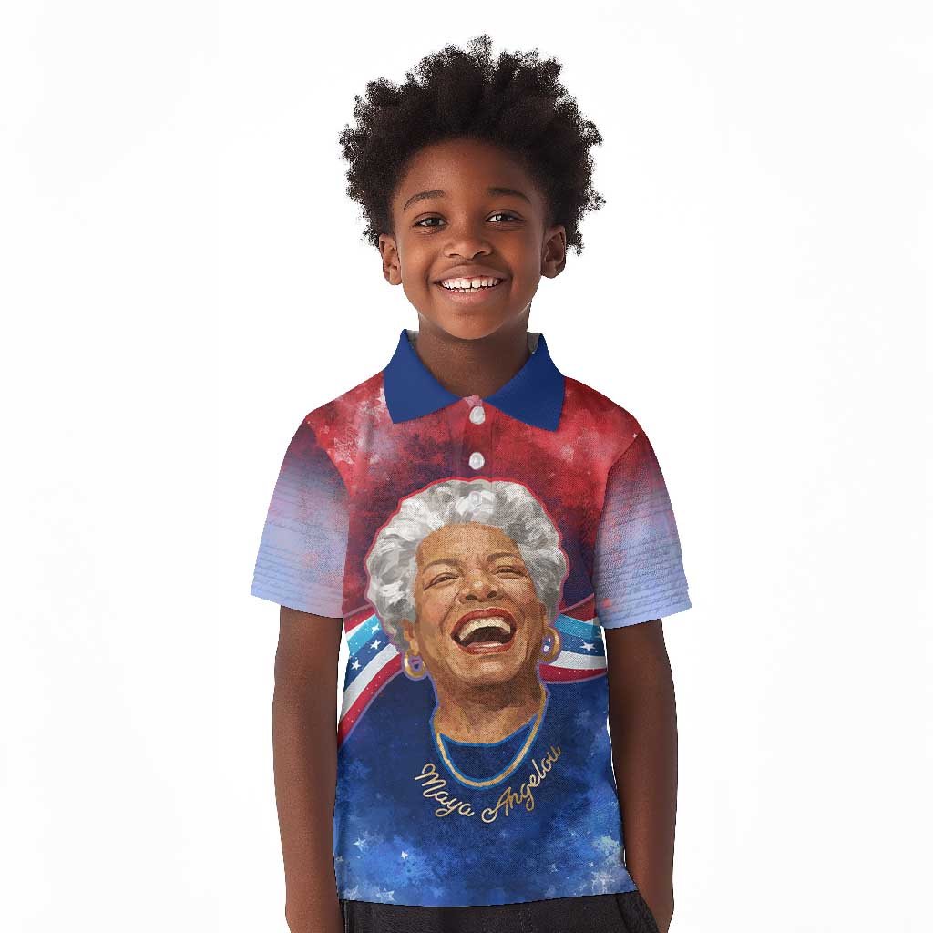 Maya Angelou Kid Polo Shirt Inspirational Life Mission Quote Celebration of Joy Passion and Compassion - Wonder Print Shop