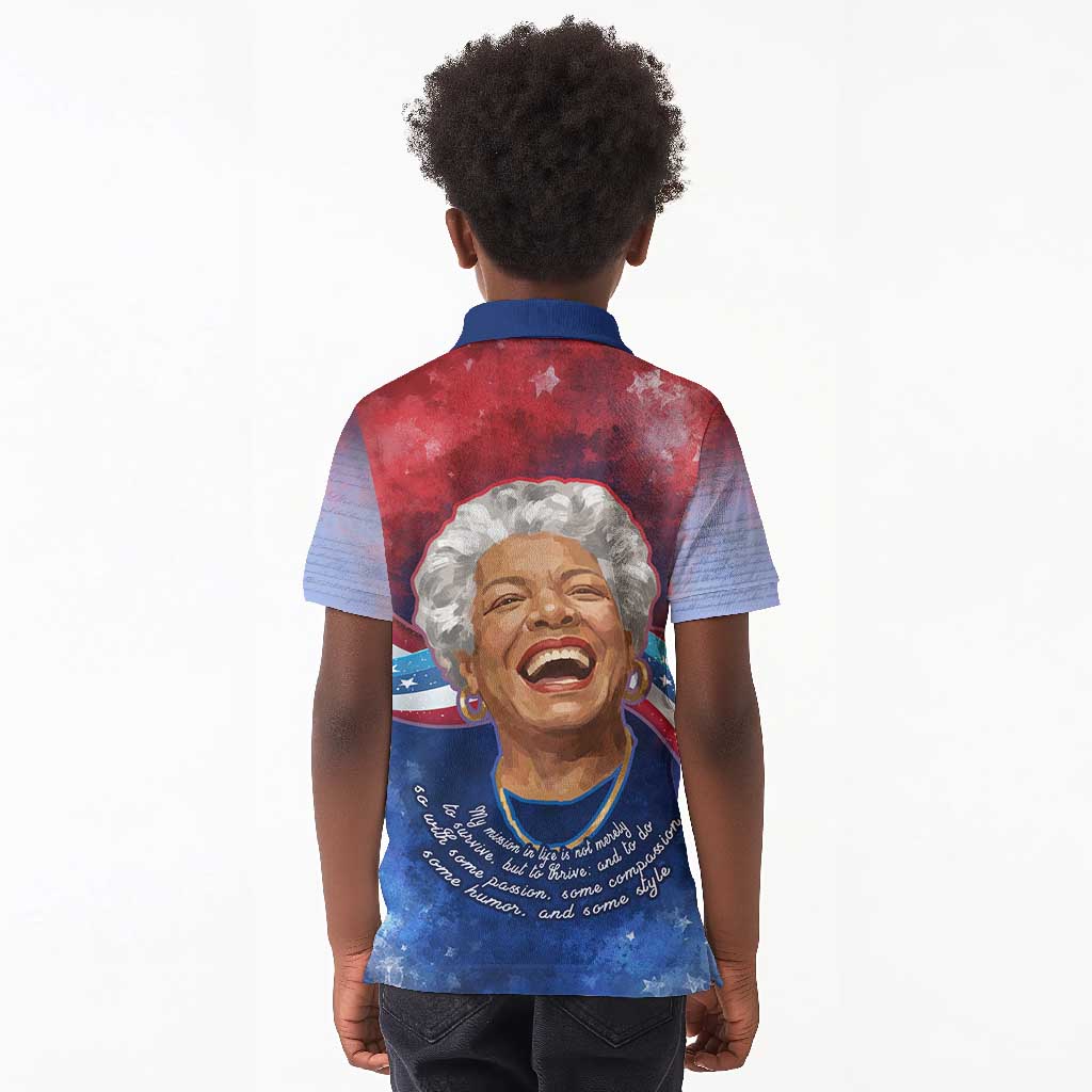 Maya Angelou Kid Polo Shirt Inspirational Life Mission Quote Celebration of Joy Passion and Compassion - Wonder Print Shop