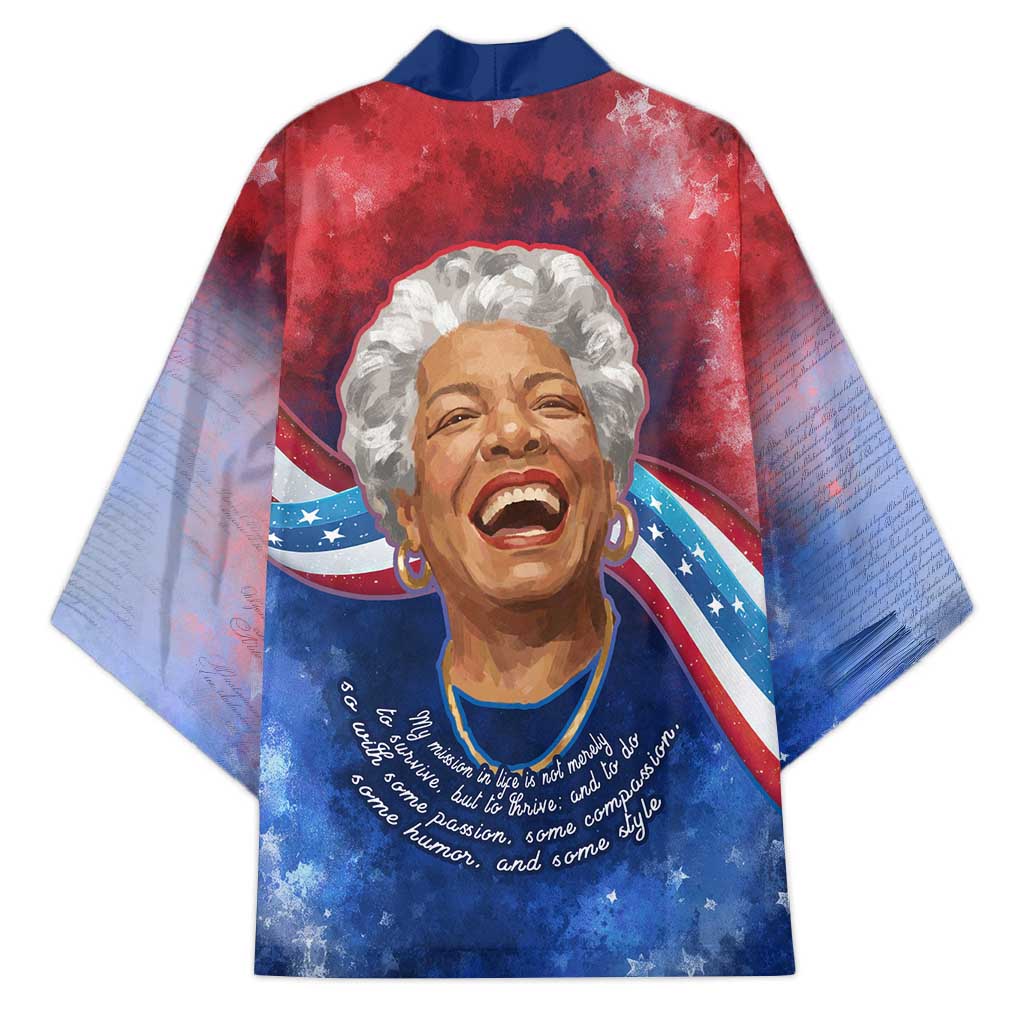 Maya Angelou Kimono Inspirational Life Mission Quote Celebration of Joy Passion and Compassion - Wonder Print Shop