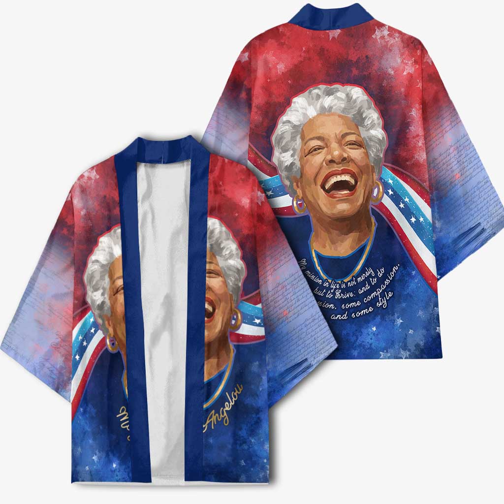 Maya Angelou Kimono Inspirational Life Mission Quote Celebration of Joy Passion and Compassion - Wonder Print Shop