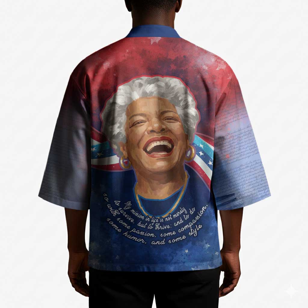 Maya Angelou Kimono Inspirational Life Mission Quote Celebration of Joy Passion and Compassion - Wonder Print Shop