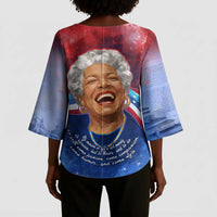 Maya Angelou Kimono Sleeve Blouse Inspirational Life Mission Quote Celebration of Joy Passion and Compassion - Wonder Print Shop