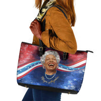 Maya Angelou Leather Tote Bag Inspirational Life Mission Quote Celebration of Joy Passion and Compassion - Wonder Print Shop