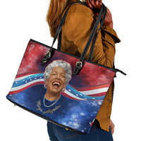 Maya Angelou Leather Tote Bag Inspirational Life Mission Quote Celebration of Joy Passion and Compassion - Wonder Print Shop