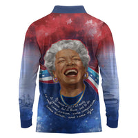 Maya Angelou Long Sleeve Polo Shirt Inspirational Life Mission Quote Celebration of Joy Passion and Compassion - Wonder Print Shop