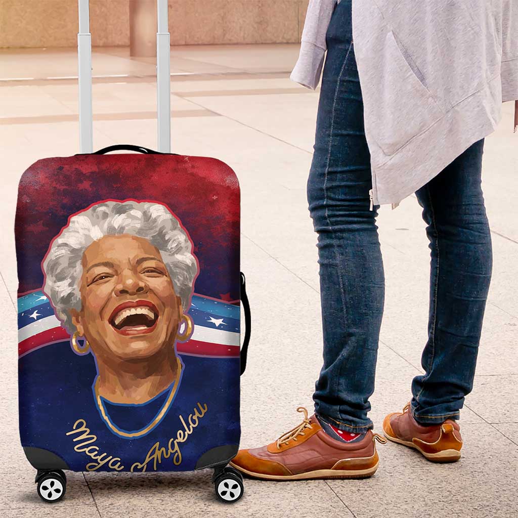 Maya Angelou Luggage Cover Inspirational Life Mission Quote Celebration of Joy Passion and Compassion - Wonder Print Shop