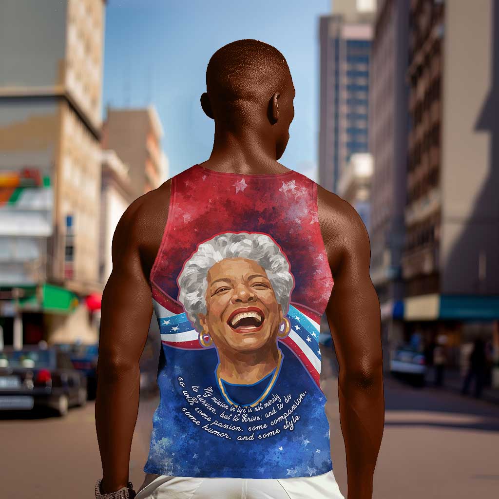 Maya Angelou Men Tank Top Inspirational Life Mission Quote Celebration of Joy Passion and Compassion - Wonder Print Shop