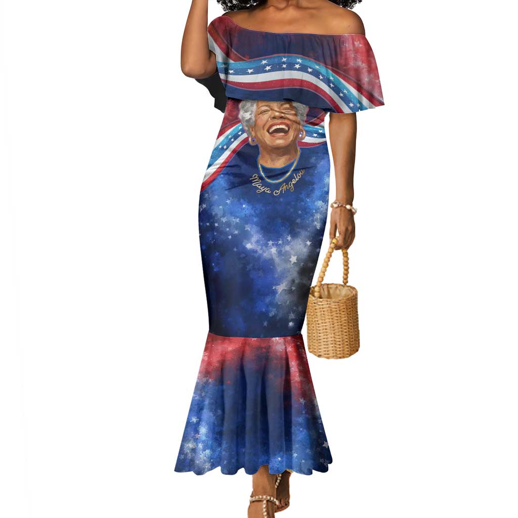 Maya Angelou Mermaid Dress Inspirational Life Mission Quote Celebration of Joy Passion and Compassion - Wonder Print Shop
