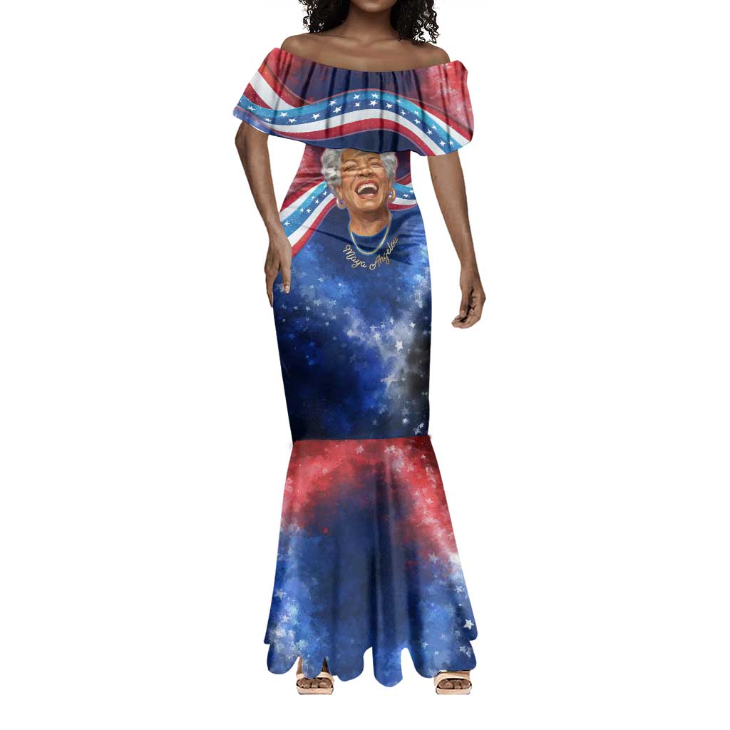 Maya Angelou Mermaid Dress Inspirational Life Mission Quote Celebration of Joy Passion and Compassion - Wonder Print Shop