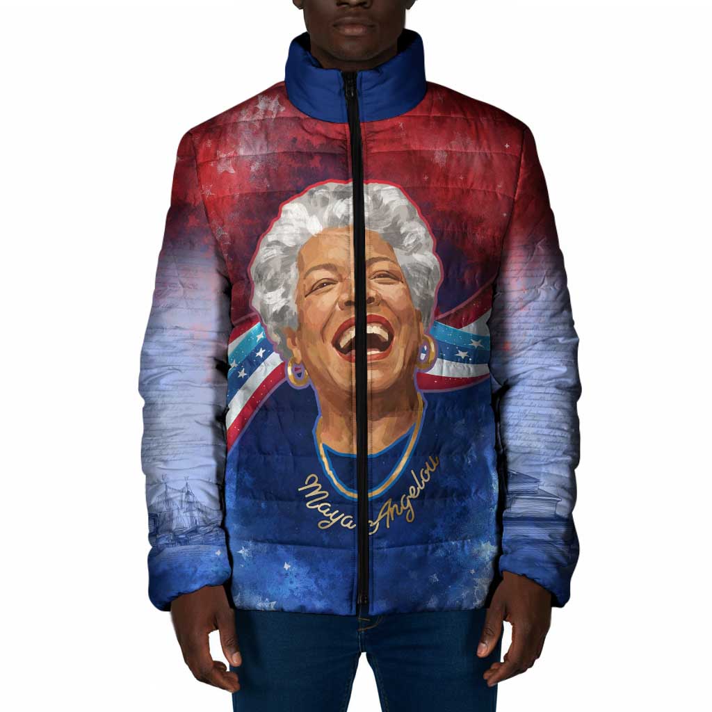 Maya Angelou Padded Jacket Inspirational Life Mission Quote Celebration of Joy Passion and Compassion - Wonder Print Shop
