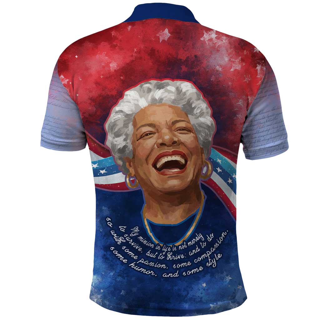 Maya Angelou Polo Shirt Inspirational Life Mission Quote Celebration of Joy Passion and Compassion - Wonder Print Shop