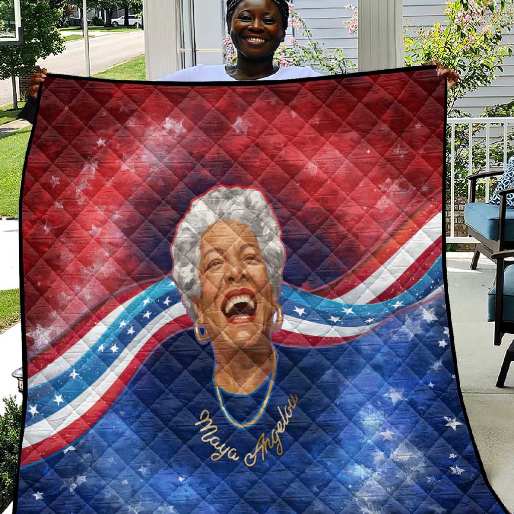 Maya Angelou Quilt Inspirational Life Mission Quote Celebration of Joy Passion and Compassion - Wonder Print Shop