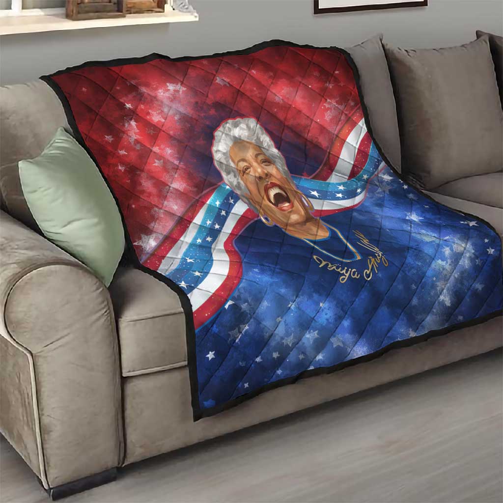 Maya Angelou Quilt Inspirational Life Mission Quote Celebration of Joy Passion and Compassion - Wonder Print Shop