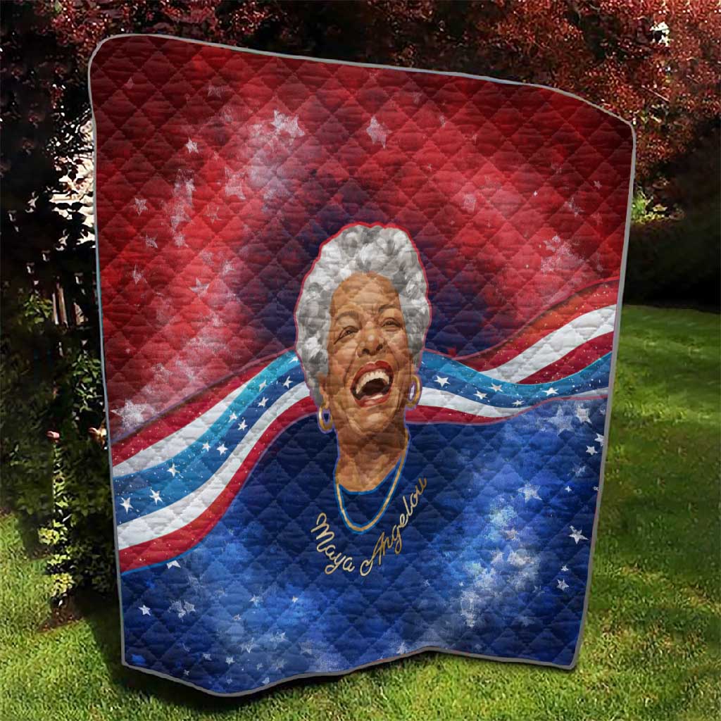 Maya Angelou Quilt Inspirational Life Mission Quote Celebration of Joy Passion and Compassion - Wonder Print Shop
