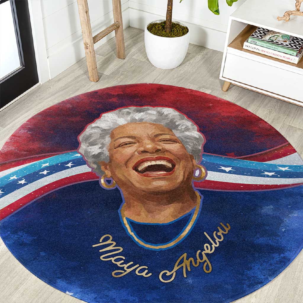 Maya Angelou Round Carpet Inspirational Life Mission Quote Celebration of Joy Passion and Compassion - Wonder Print Shop