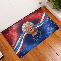Maya Angelou Rubber Doormat Inspirational Life Mission Quote Celebration of Joy Passion and Compassion - Wonder Print Shop