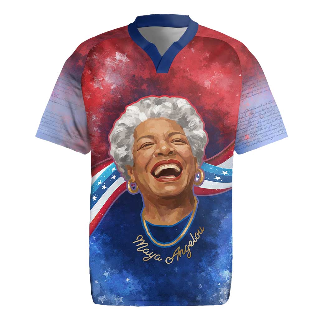 Maya Angelou Rugby Jersey Inspirational Life Mission Quote Celebration of Joy Passion and Compassion - Wonder Print Shop
