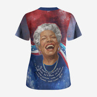 Maya Angelou Scrub Top Inspirational Life Mission Quote Celebration of Joy Passion and Compassion - Wonder Print Shop