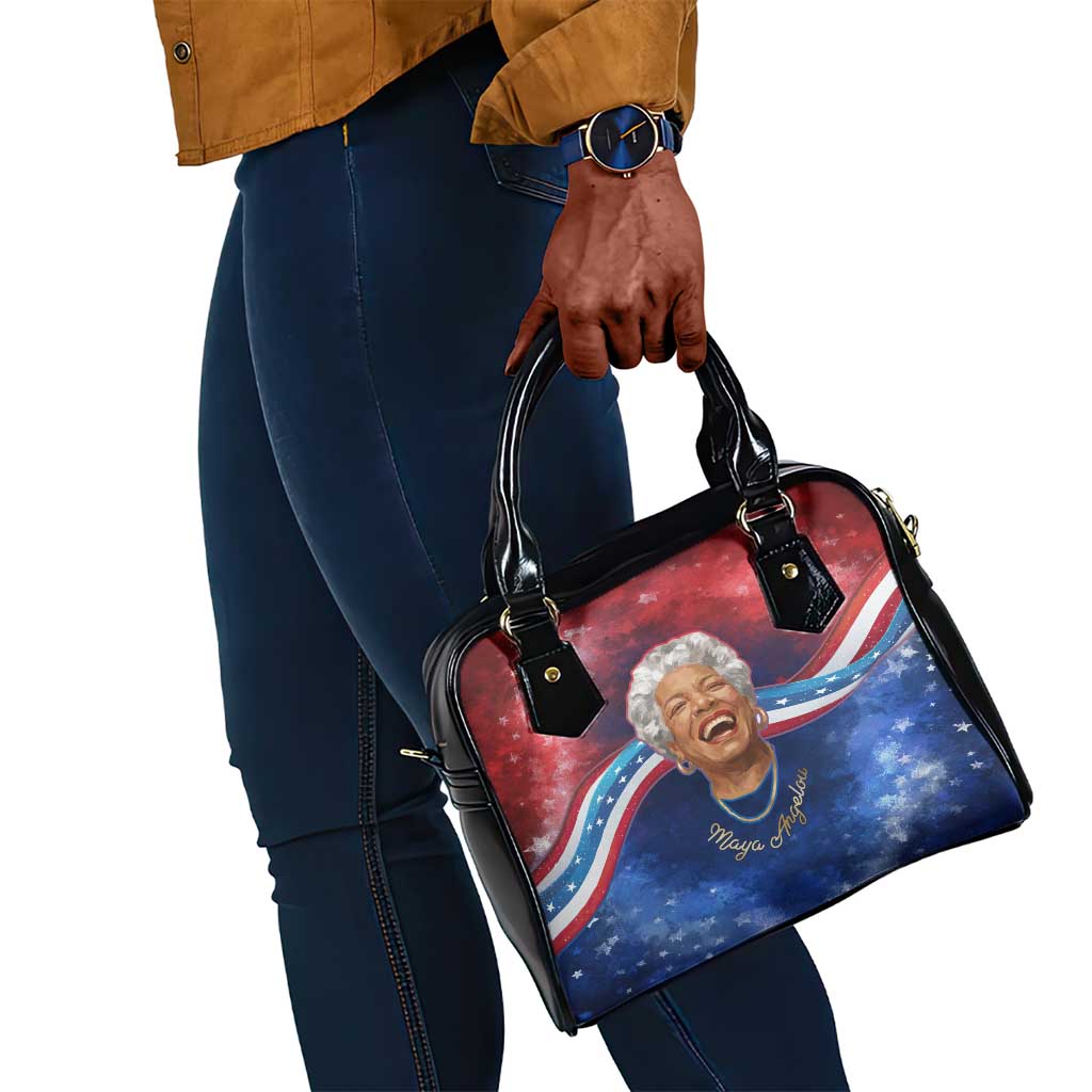 Maya Angelou Shoulder Handbag Inspirational Life Mission Quote Celebration of Joy Passion and Compassion - Wonder Print Shop