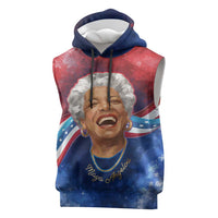 Maya Angelou Sleeveless Hoodie Inspirational Life Mission Quote Celebration of Joy Passion and Compassion - Wonder Print Shop